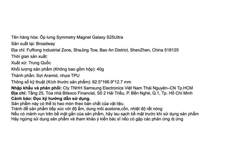 Ốp lưng Galaxy S25 Ultra sợi Aramid nhựa TPU Samsung x Otterbox Symmetry Magnet Chính hãng Màu Đen