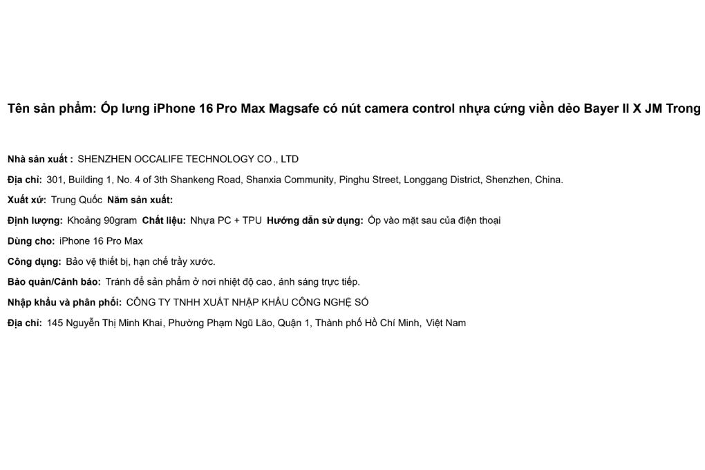 Ốp lưng MagSafe iPhone 16 Pro Max nhựa cứng viền dẻo JM Bayer II X Màu Trắng