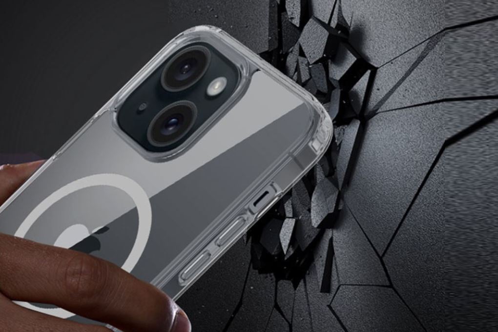 Ốp lưng MagSafe iPhone 15 nhựa cứng viền dẻo Mipow Tempered Glass MGC15A-CR Màu Trắng
