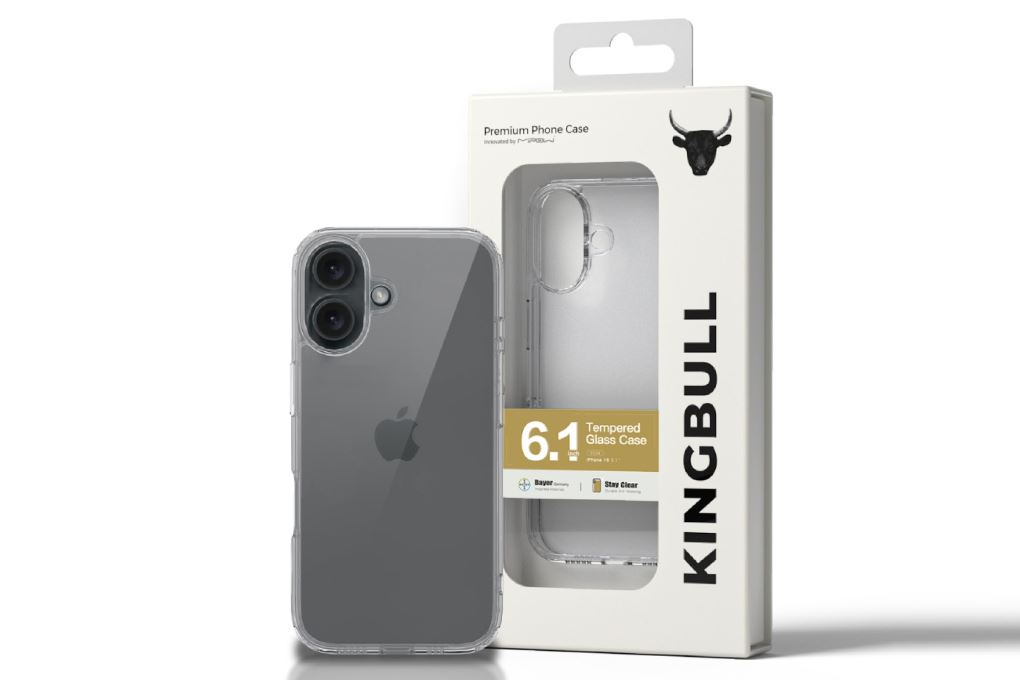Ốp lưng iPhone 16 nhựa cứng viền dẻo Mipow Tempered Glass PS16A-CR Màu Trắng