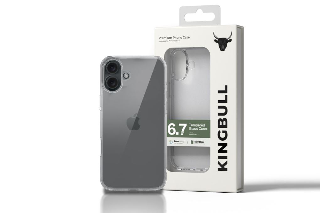 Ốp lưng iPhone 16 Plus nhựa cứng viền dẻo Mipow Tempered Glass PS16C-CR Màu Trắng