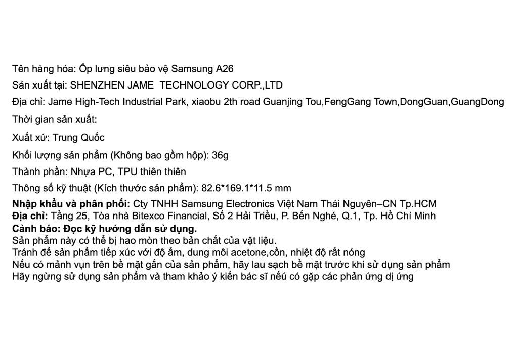Ốp lưng Galaxy A26 TPU Samsung Chính hãng - 6