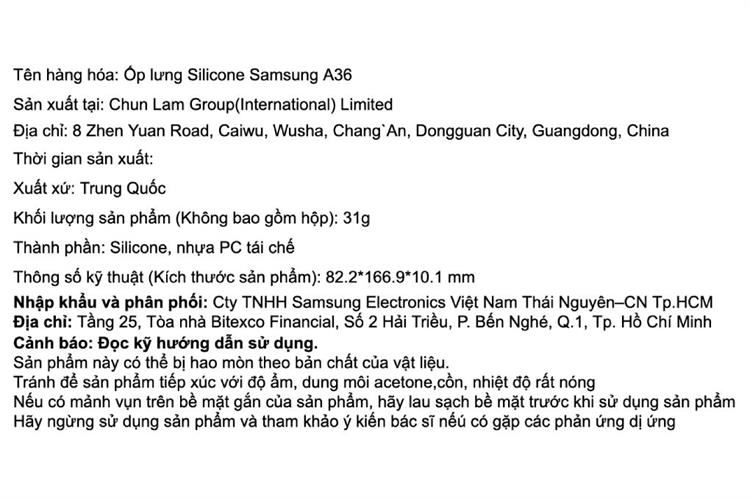 Ốp lưng Galaxy A36 Silicone PC Samsung Chính hãng Màu Tím