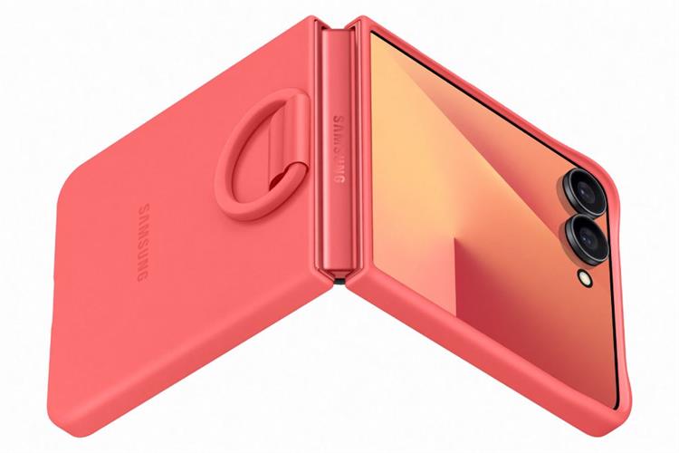 Ốp lưng Galaxy Z Flip7 kèm vòng Silicone PC SAMSUNG Chính hãng Màu đỏ