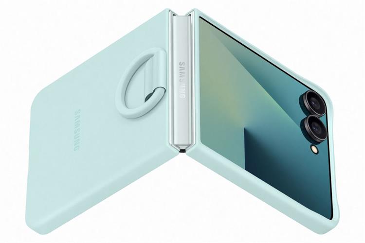 Ốp lưng Galaxy Z Flip7 kèm vòng Silicone PC SAMSUNG Chính hãng Màu Xanh mint