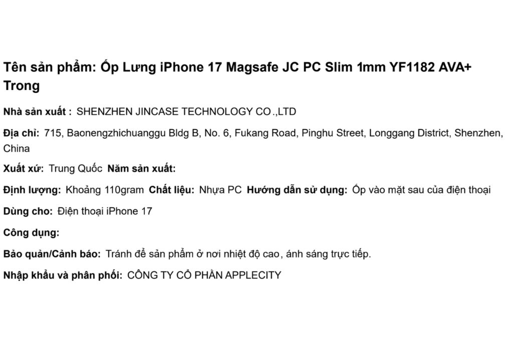 Ốp lưng MagSafe iPhone 17 JC PC AVA+ Slim 1mm YF1182 - 7