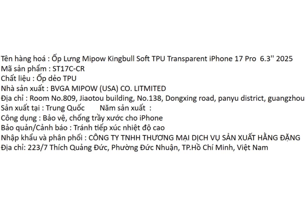 Ốp lưng iPhone 17 Pro TPU MIPOW ST17C-CR - 5