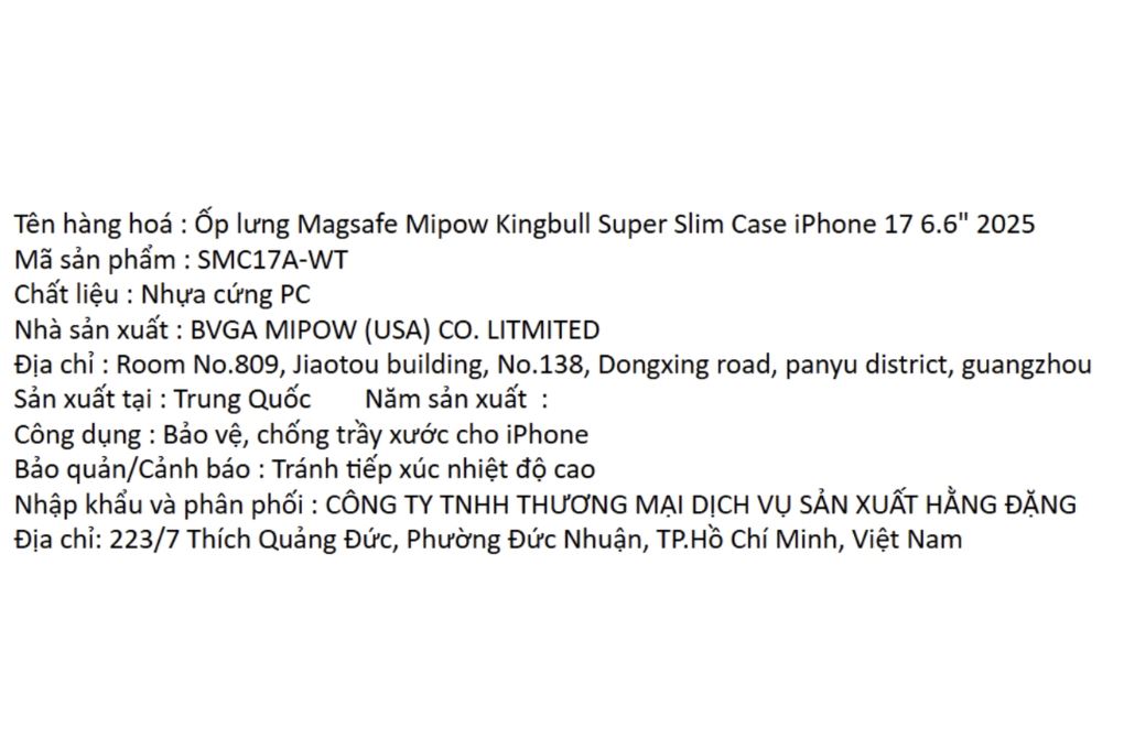 Ốp lưng MagSafe iPhone Air PC Super Slim 0.5mm MIPOW SMC17A-WT Màu Trắng