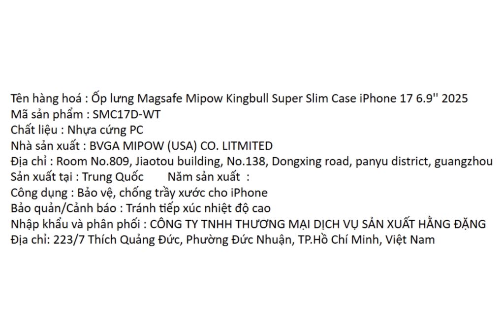Ốp lưng MagSafe iPhone 17 Pro Max PC Super Slim 0.5mm MIPOW SMC17D-WT Màu Trắng
