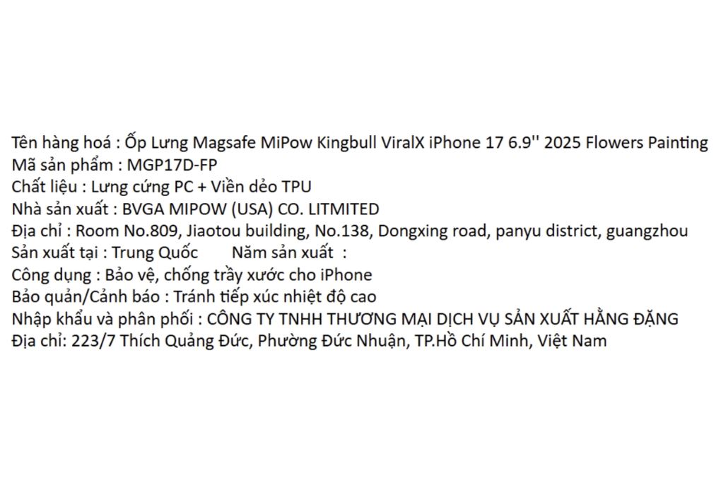 Ốp lưng MagSafe iPhone 17 Pro Max PC TPU MIPOW ViralX MGP17D-FP Màu Trắng
