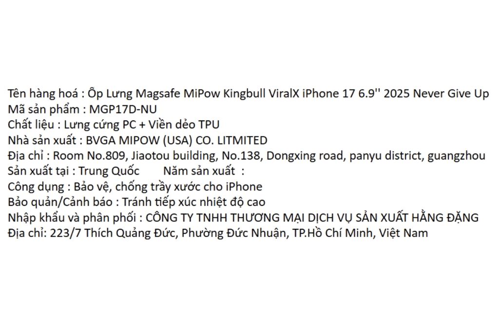 Ốp lưng MagSafe iPhone 17 Pro Max PC TPU MIPOW ViralX MGP17D-NU Màu Trắng