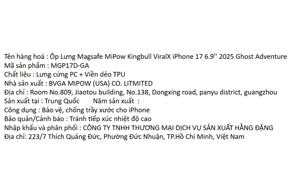 Ốp lưng MagSafe iPhone 17 Pro Max PC TPU MIPOW ViralX MGP17D-GA Màu Trắng