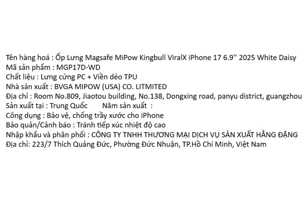 Ốp lưng MagSafe iPhone 17 Pro Max PC TPU MIPOW ViralX MGP17D-WD Màu Trắng