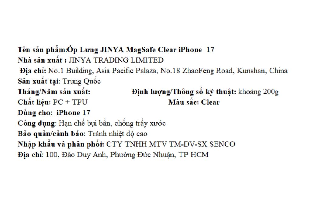 Ốp lưng MagSafe iPhone 17 PC TPU JINYA - 9