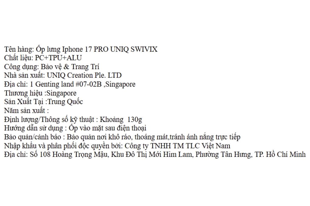 Ốp lưng MagSafe iPhone 17 Pro PC TPU ALU UNIQ SWIVIX Màu Trắng