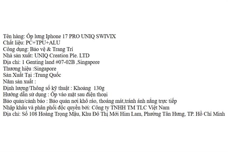 Ốp lưng MagSafe iPhone 17 Pro PC TPU ALU UNIQ SWIVIX Màu vàng