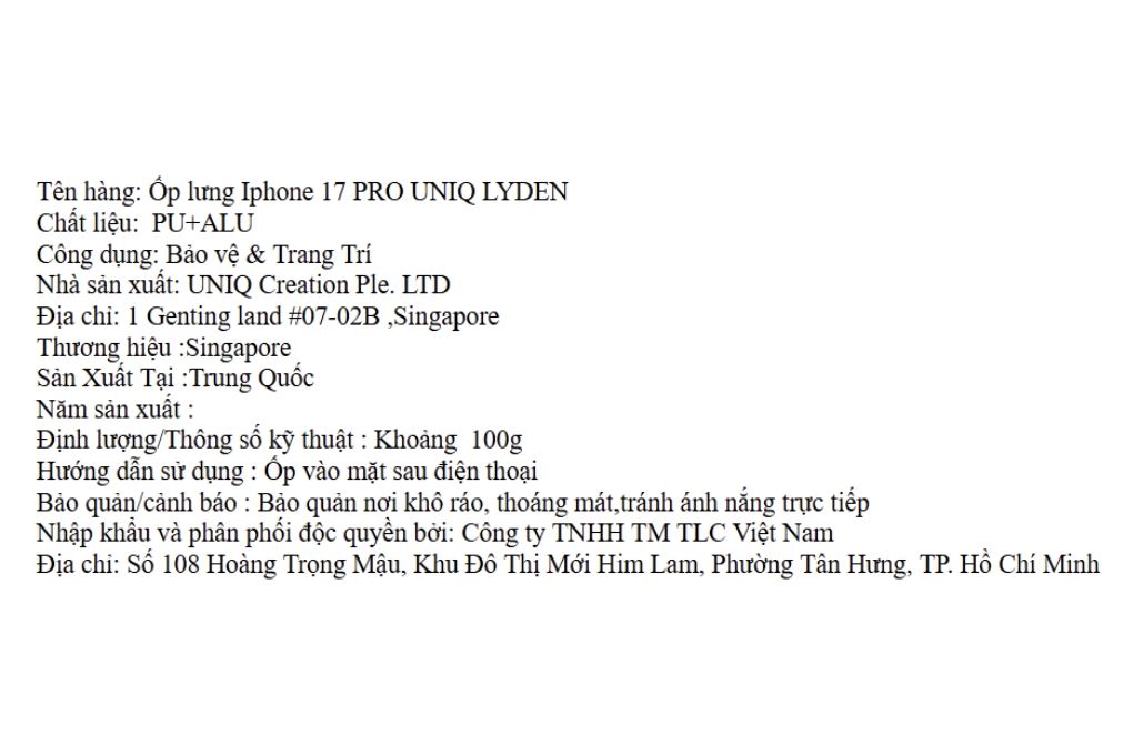 Ốp lưng MagSafe iPhone 17 Pro PU ALU UNIQ LYDEN Màu Đen