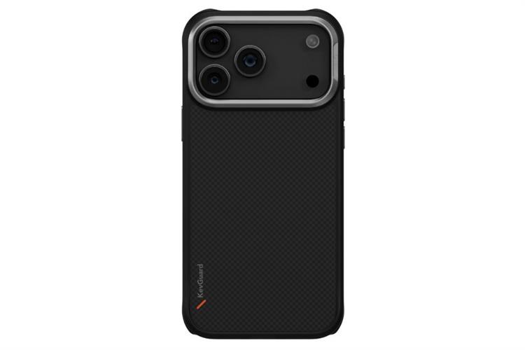 Ốp lưng MagSafe iPhone 17 Pro ALU TPU UNIQ KEVA KEVLAR Màu Đen