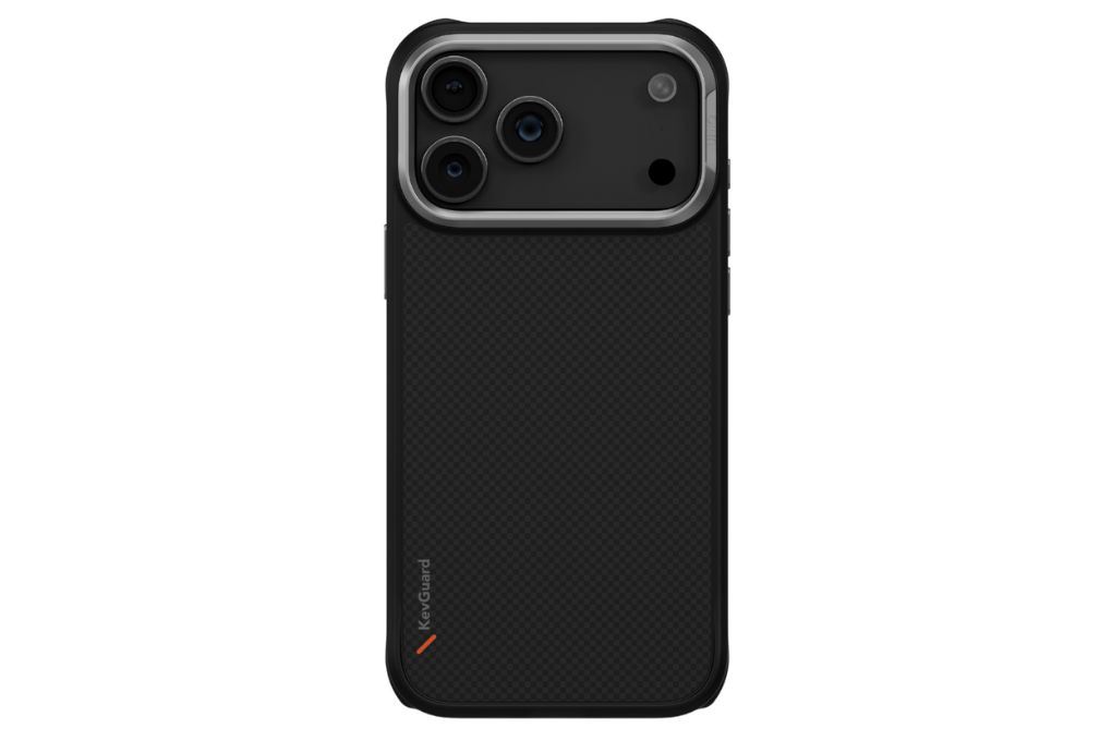 Ốp lưng MagSafe iPhone 17 Pro ALU TPU UNIQ KEVA KEVLAR Màu Đen