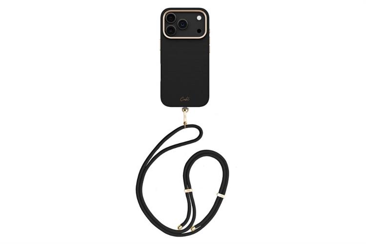 Ốp lưng MagSafe iPhone 17 Pro PU ALU UNIQ MIRELLE Màu Đen