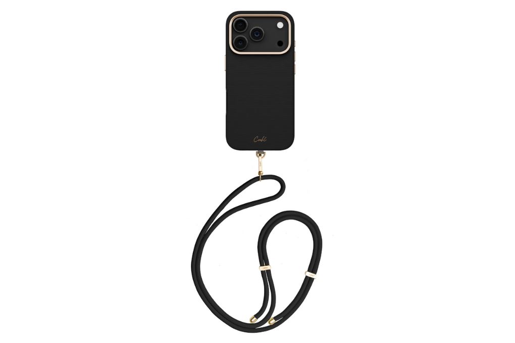 Ốp lưng MagSafe iPhone 17 Pro PU ALU UNIQ MIRELLE Màu Đen