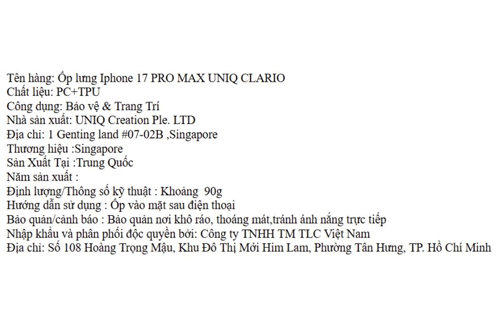 Ốp lưng MagSafe iPhone 17 Pro Max PC TPU UNIQ CLARIO Màu Trắng - Cam