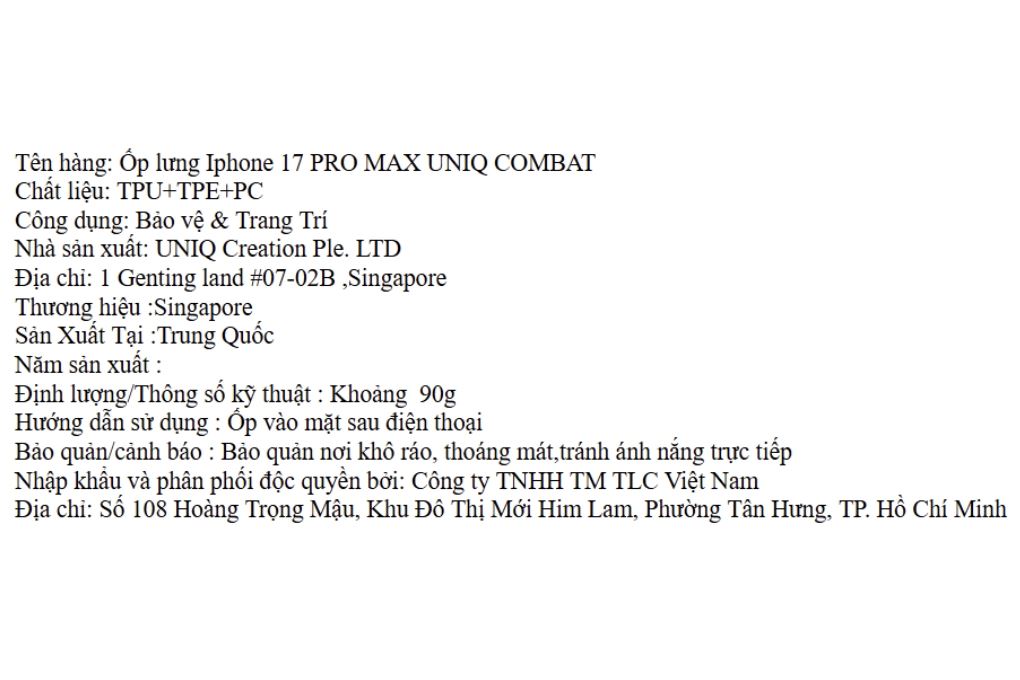 Ốp lưng MagSafe iPhone 17 Pro Max PC TPU TPE UNIQ COMBAT Màu Trắng - Cam