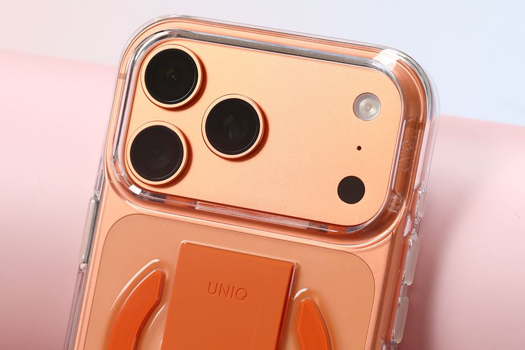 Ốp lưng MagSafe iPhone 17 Pro Max PC Silicone UNIQ FlexGrip HELDRO AIR Màu Cam