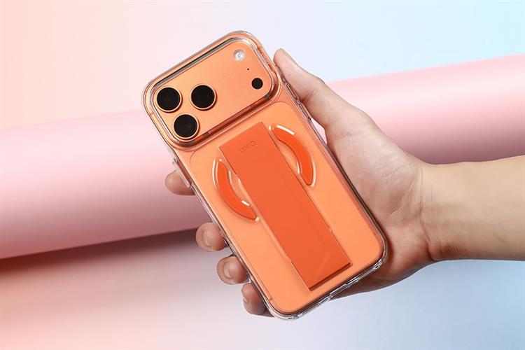 Ốp lưng MagSafe iPhone 17 Pro Max PC Silicone UNIQ FlexGrip HELDRO AIR Màu Cam