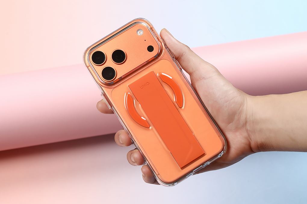 Ốp lưng MagSafe iPhone 17 Pro Max PC Silicone UNIQ FlexGrip HELDRO AIR Màu Cam
