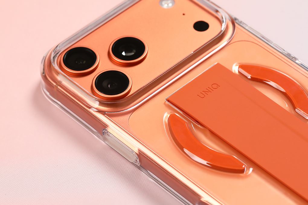 Ốp lưng MagSafe iPhone 17 Pro Max PC Silicone UNIQ FlexGrip HELDRO AIR Màu Cam