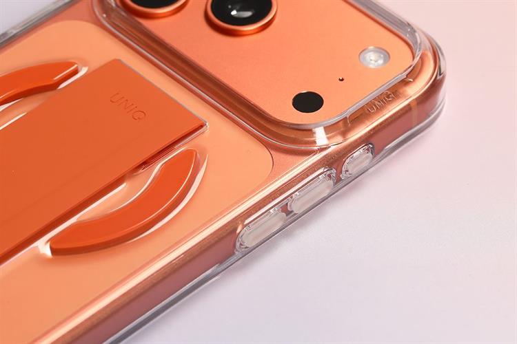 Ốp lưng MagSafe iPhone 17 Pro Max PC Silicone UNIQ FlexGrip HELDRO AIR Màu Cam