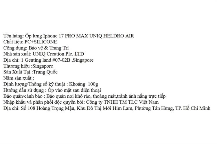 Ốp lưng MagSafe iPhone 17 Pro Max PC Silicone UNIQ FlexGrip HELDRO AIR Màu Cam