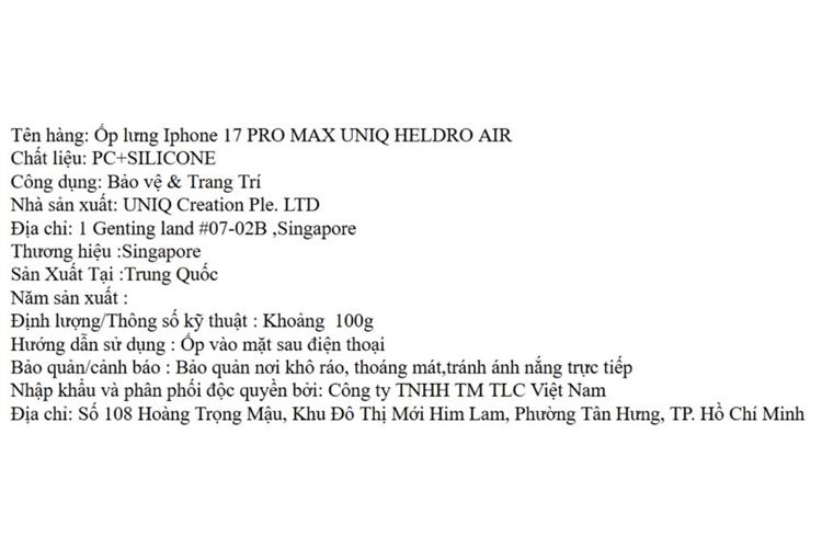 Ốp lưng MagSafe iPhone 17 Pro Max PC Silicone UNIQ FlexGrip HELDRO AIR Màu Trắng