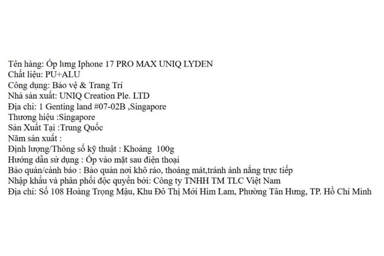 Ốp lưng MagSafe iPhone 17 Pro Max PU ALU UNIQ LYDEN Màu Đen