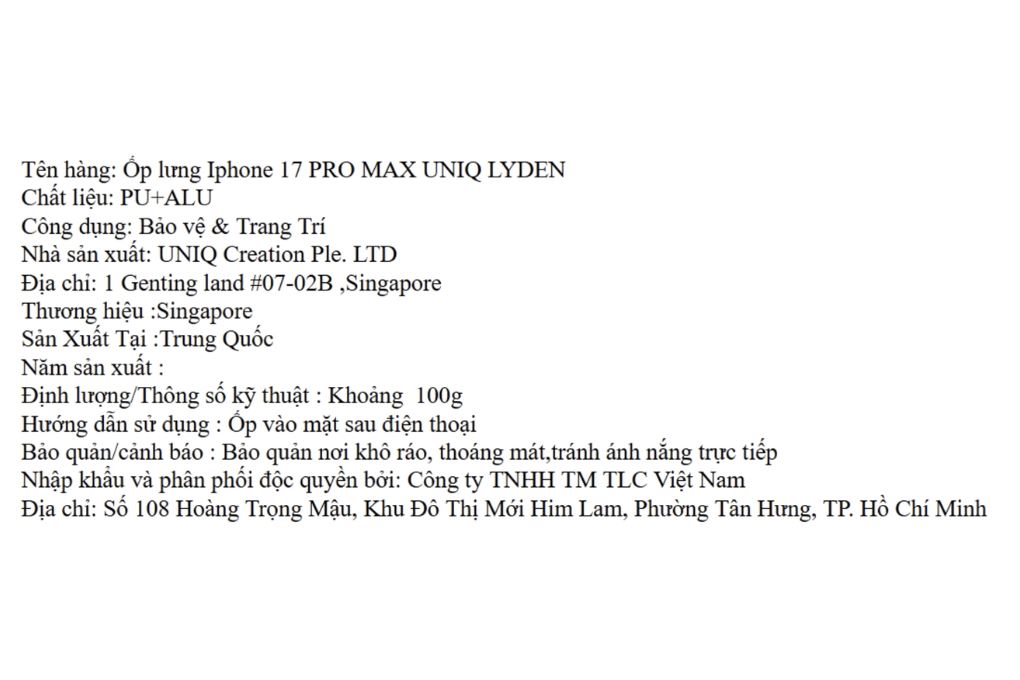 Ốp lưng MagSafe iPhone 17 Pro Max PU ALU UNIQ LYDEN Màu Đen