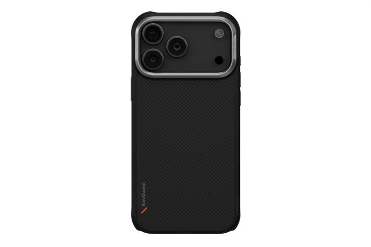 Ốp lưng MagSafe iPhone 17 Pro Max ALU TPU UNIQ KEVA KEVLAR Màu Đen