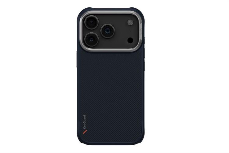 Ốp lưng MagSafe iPhone 17 Pro Max ALU TPU UNIQ KEVA KEVLAR Màu Xanh Dương