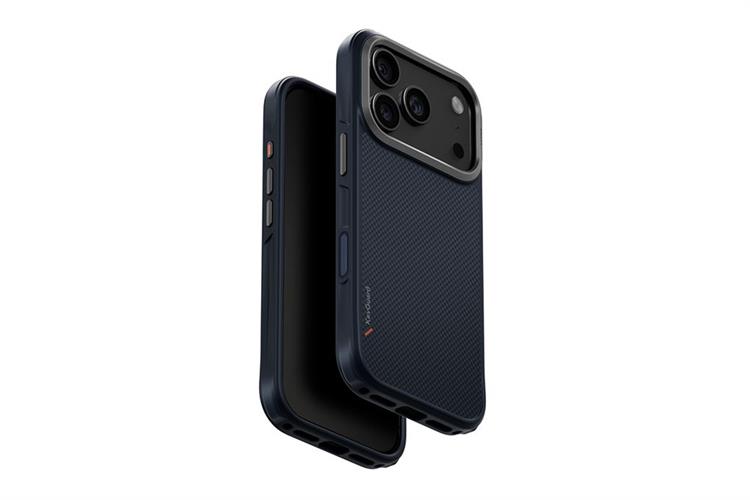 Ốp lưng MagSafe iPhone 17 Pro Max ALU TPU UNIQ KEVA KEVLAR Màu Đen