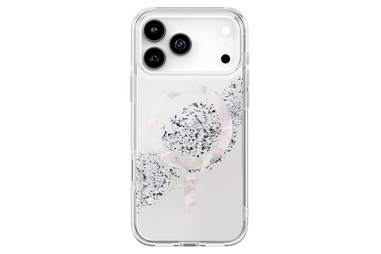 Ốp lưng MagSafe iPhone 17 Pro Max PC TPU UNIQ CRYSTELLE Resin Màu Bạc