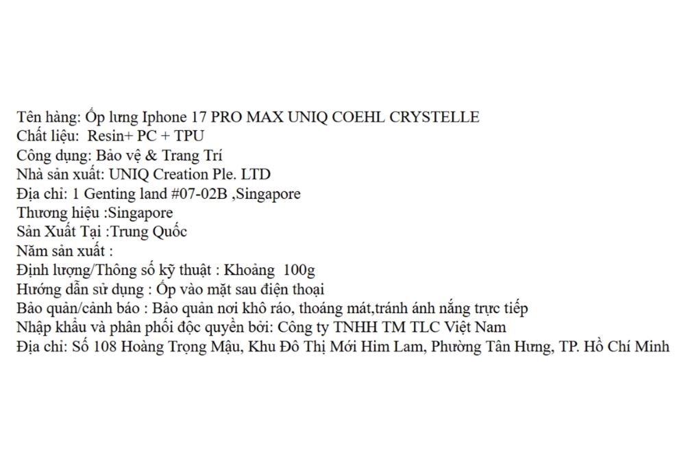 Ốp lưng MagSafe iPhone 17 Pro Max PC TPU UNIQ CRYSTELLE Resin Màu Bạc