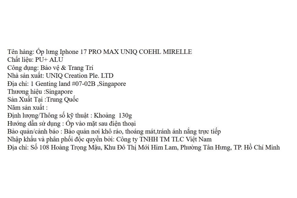 Ốp lưng MagSafe iPhone 17 Pro Max PU ALU UNIQ MIRELLE Màu Đen
