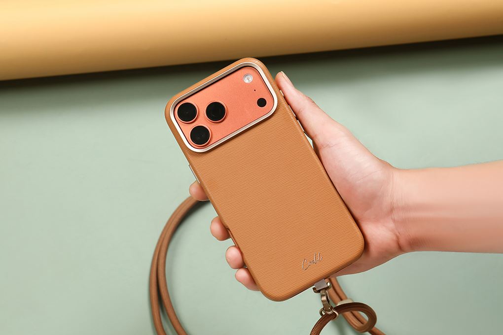 Ốp lưng MagSafe iPhone 17 Pro Max PU ALU UNIQ MIRELLE Màu Nâu