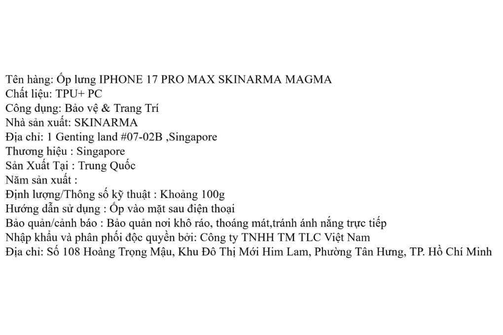 Ốp lưng MagSafe iPhone 17 Pro Max PC TPU SKINARMA MAGMA Màu Cam