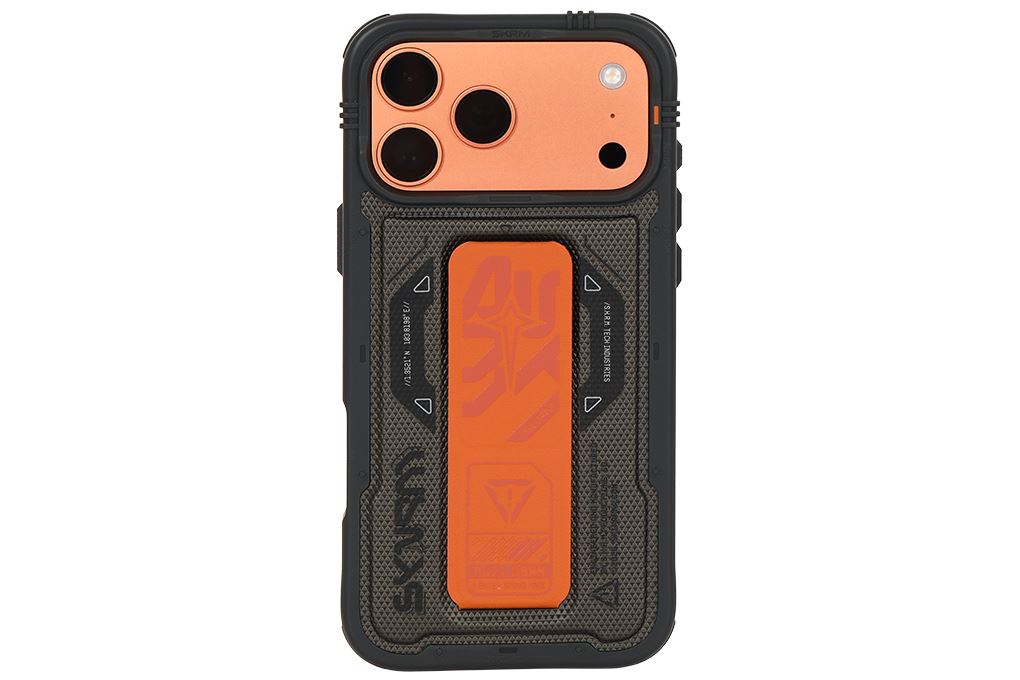 Ốp lưng MagSafe iPhone 17 Pro Max PC TPU SKINARMA Grip Stand PHANTOM Màu Đen - Cam