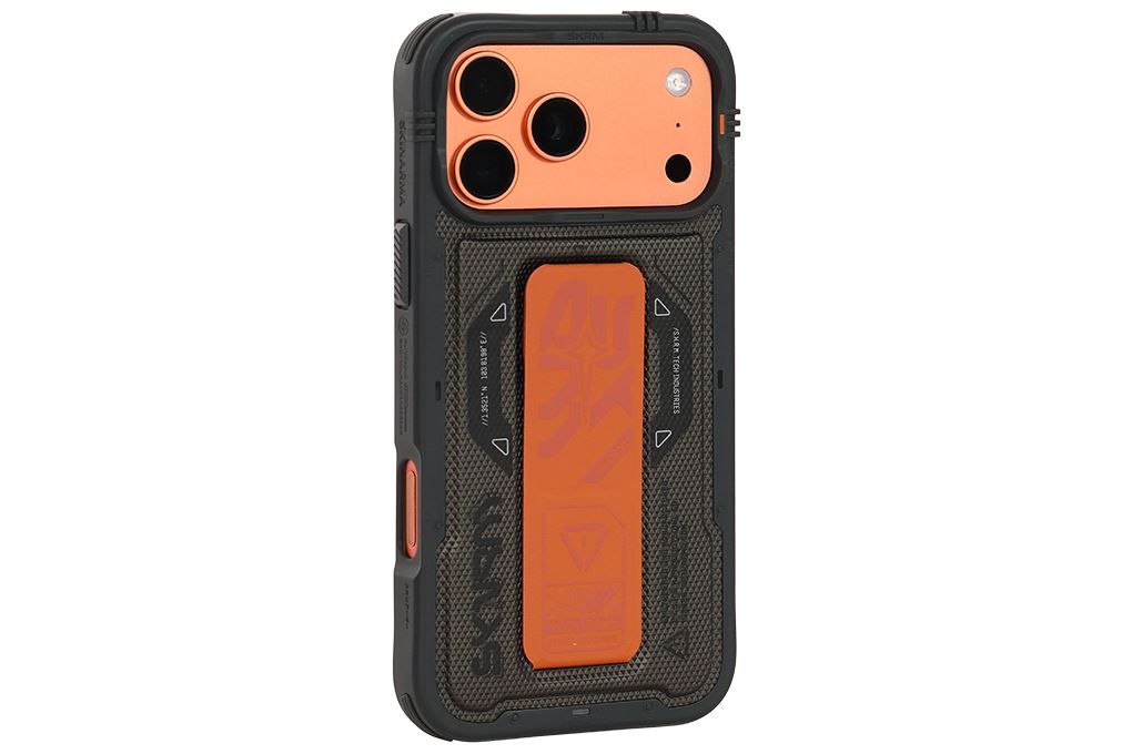 Ốp lưng MagSafe iPhone 17 Pro Max PC TPU SKINARMA Grip Stand PHANTOM Màu Đen - Cam