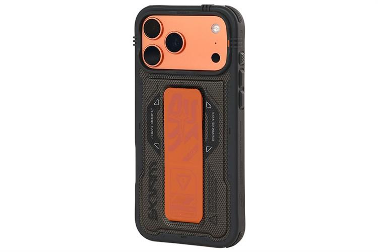 Ốp lưng MagSafe iPhone 17 Pro Max PC TPU SKINARMA Grip Stand PHANTOM Màu Đen - Cam