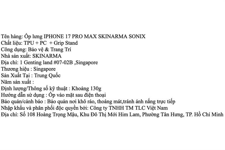 Ốp lưng MagSafe iPhone 17 Pro Max Grip Stand PC TPU SKINARMA SONIX Màu Nâu nhạt