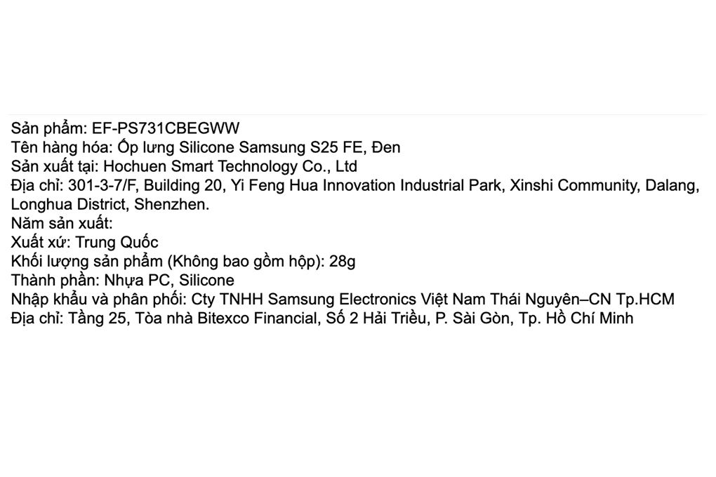 Ốp lưng Galaxy S25 FE Silicone PC SAMSUNG Chính hãng Màu Đen
