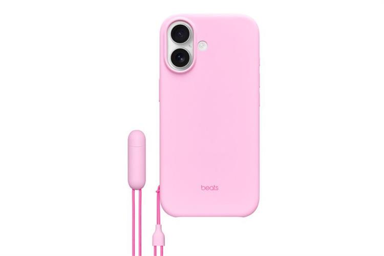 Ốp lưng MagSafe iPhone 17 Nhựa Polycarbonate Kèm Chân Đế Beats Màu Hồng phấn